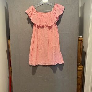 Faherty Pink Ruffle Casual mini Dress